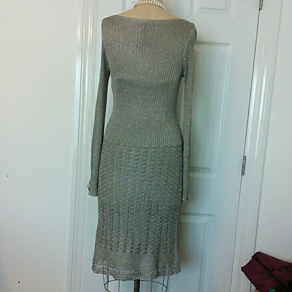 Lauren Ralph Lauren Metallic Pointelle Dress - Picture 6 of 7